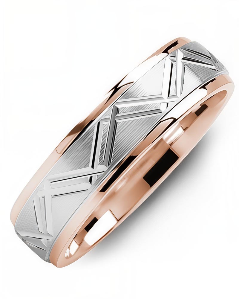 Men's & Women's Rose Gold & White Gold Wedding Band