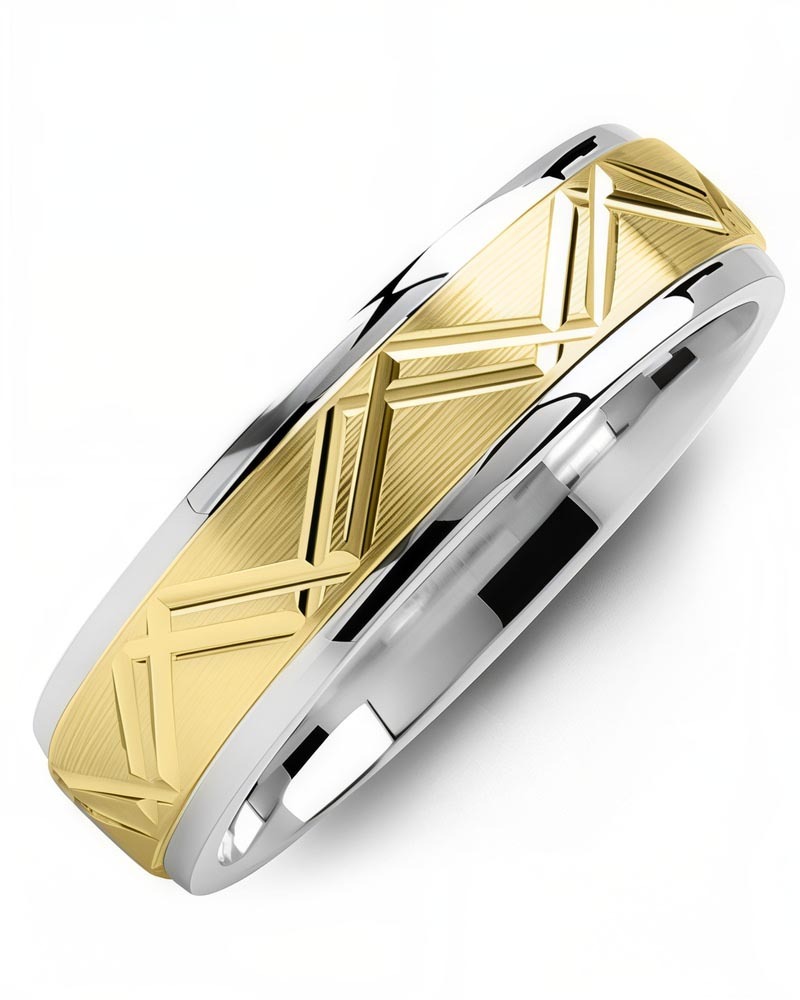 Men's & Women's White Gold & Yellow Gold Wedding Band