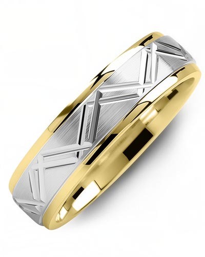 Men's & Women's Yellow Gold & White Gold Wedding Band from MADANI Rings. Wedding bands, fashion rings, promise rings, made of Tungsten, Ceramic, Cobalt, and Gold. View the collection at madanirings.com
