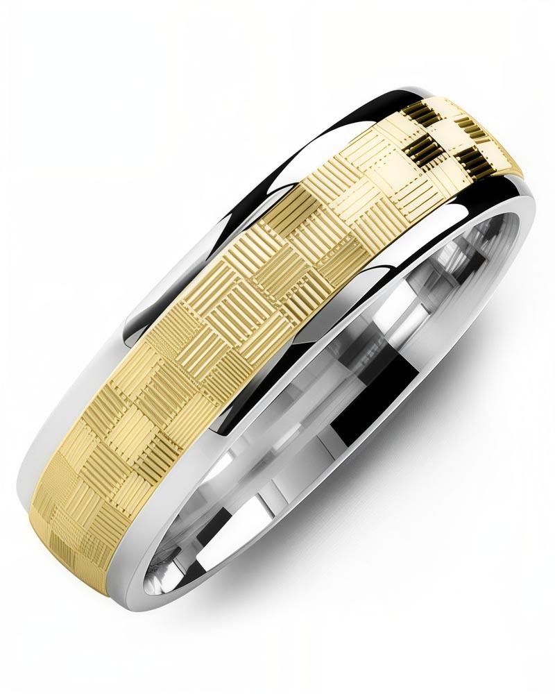 Men's & Women's White Gold & Yellow Gold Wedding Band