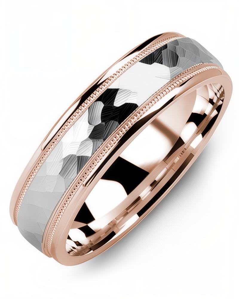 Men's & Women's Rose Gold & White Gold Wedding Band