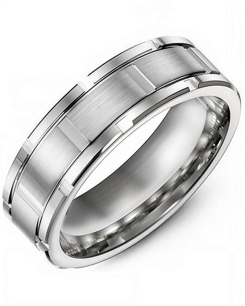 Men's & Women's White Gold Wedding Band from MADANI Rings. Wedding bands, fashion rings, promise rings, made of Tungsten, Ceramic, Cobalt, and Gold. View the collection at madanirings.com