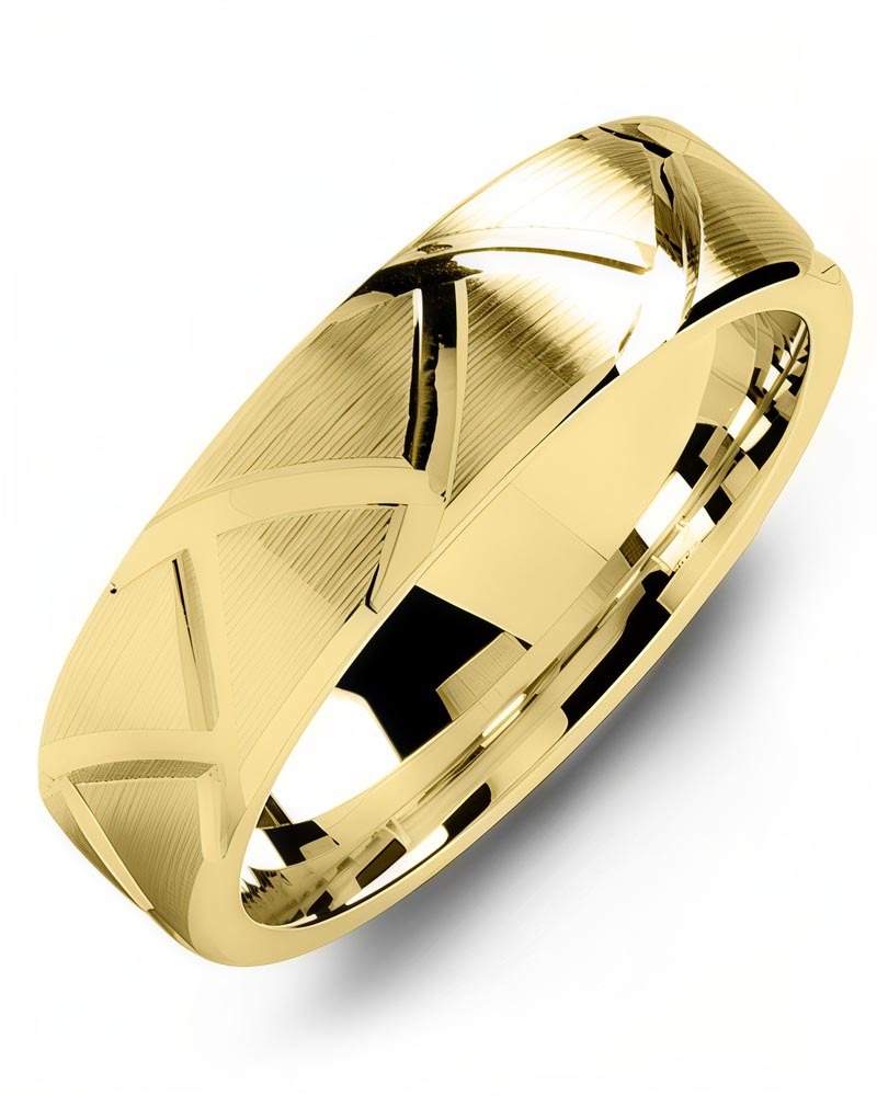 Men's & Women's Yellow Gold Wedding Band from MADANI Rings. Wedding bands, fashion rings, promise rings, made of Tungsten, Ceramic, Cobalt, and Gold. View the collection at madanirings.com