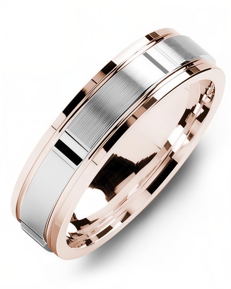 Men's & Women's Rose Gold & White Gold Wedding Band