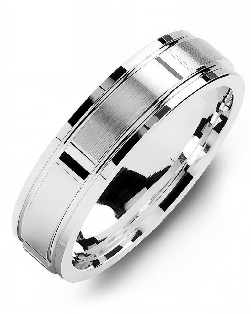 Men's & Women's White Gold & White Gold Wedding Band from MADANI Rings. Wedding bands, fashion rings, promise rings, made of Tungsten, Ceramic, Cobalt, and Gold. View the collection at madanirings.com