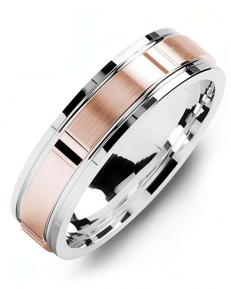 Men's & Women's White Gold & Rose Gold Wedding Band