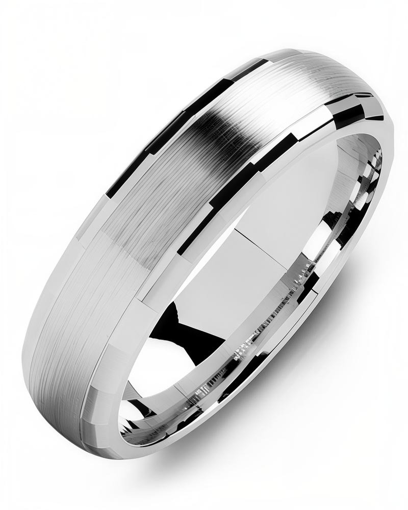 Men's & Women's White Gold & White Gold Wedding Band from MADANI Rings. Wedding bands, fashion rings, promise rings, made of Tungsten, Ceramic, Cobalt, and Gold. View the collection at madanirings.com