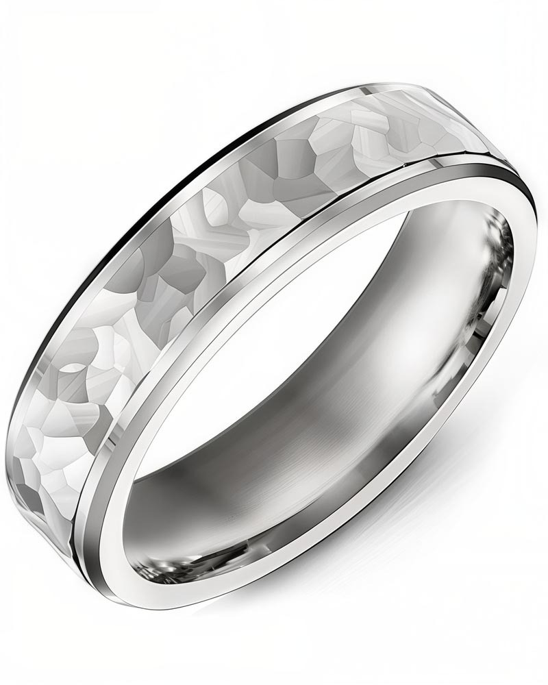 Men's & Women's White Gold & White Gold Wedding Band from MADANI Rings. Wedding bands, fashion rings, promise rings, made of Tungsten, Ceramic, Cobalt, and Gold. View the collection at madanirings.com