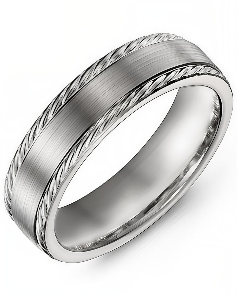 Men's & Women's White Gold Wedding Band from MADANI Rings. Wedding bands, fashion rings, promise rings, made of Tungsten, Ceramic, Cobalt, and Gold. View the collection at madanirings.com