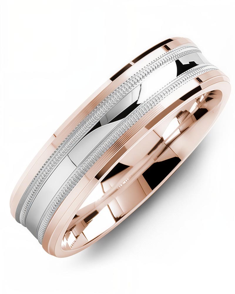 Men's & Women's Rose Gold & White Gold Wedding Band