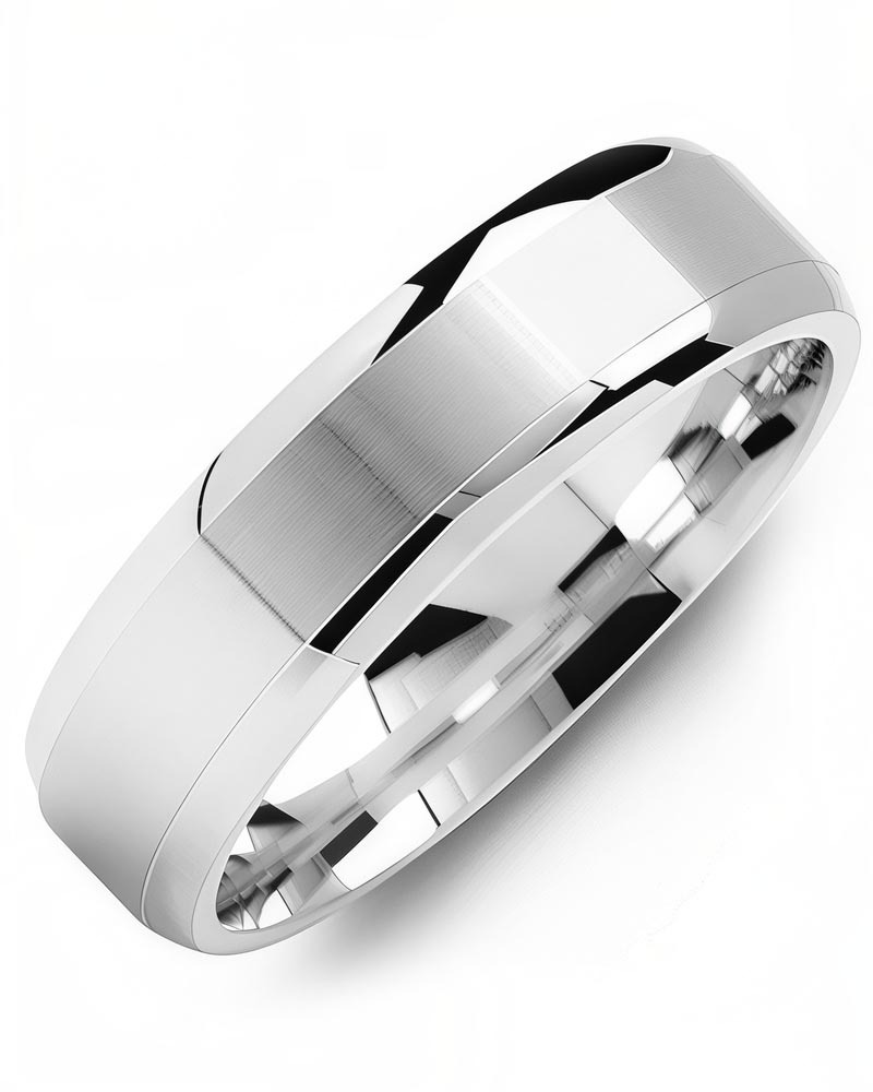 Men's & Women's White Gold Wedding Band from MADANI Rings. Wedding bands, fashion rings, promise rings, made of Tungsten, Ceramic, Cobalt, and Gold. View the collection at madanirings.com