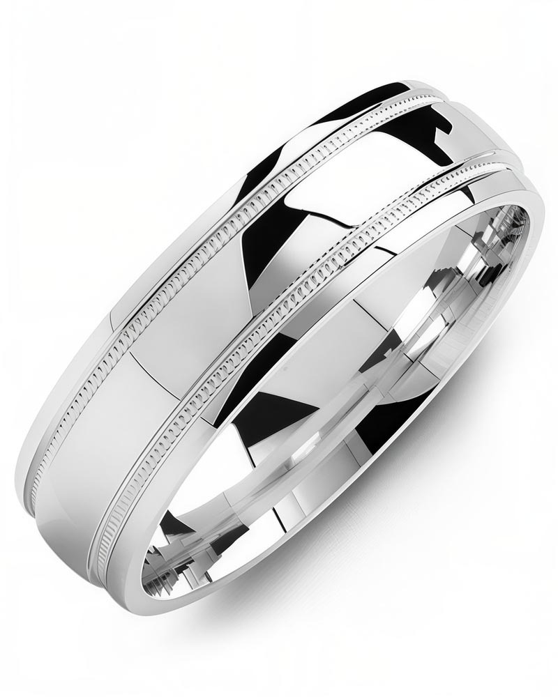 Men's & Women's White Gold & White Gold Wedding Band from MADANI Rings. Wedding bands, fashion rings, promise rings, made of Tungsten, Ceramic, Cobalt, and Gold. View the collection at madanirings.com