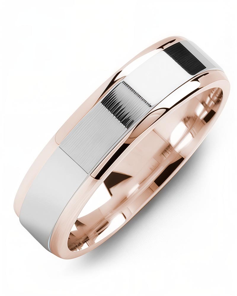 Men's & Women's Rose Gold & White Gold Wedding Band