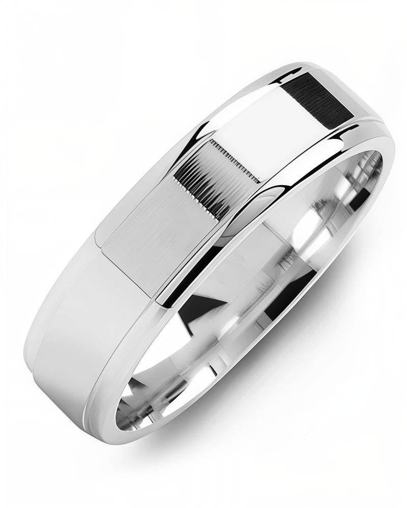Men's & Women's White Gold & White Gold Wedding Band from MADANI Rings. Wedding bands, fashion rings, promise rings, made of Tungsten, Ceramic, Cobalt, and Gold. View the collection at madanirings.com