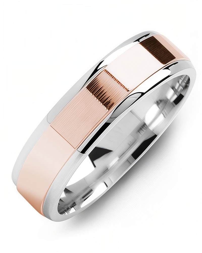 Men's & Women's White Gold & Rose Gold Wedding Band