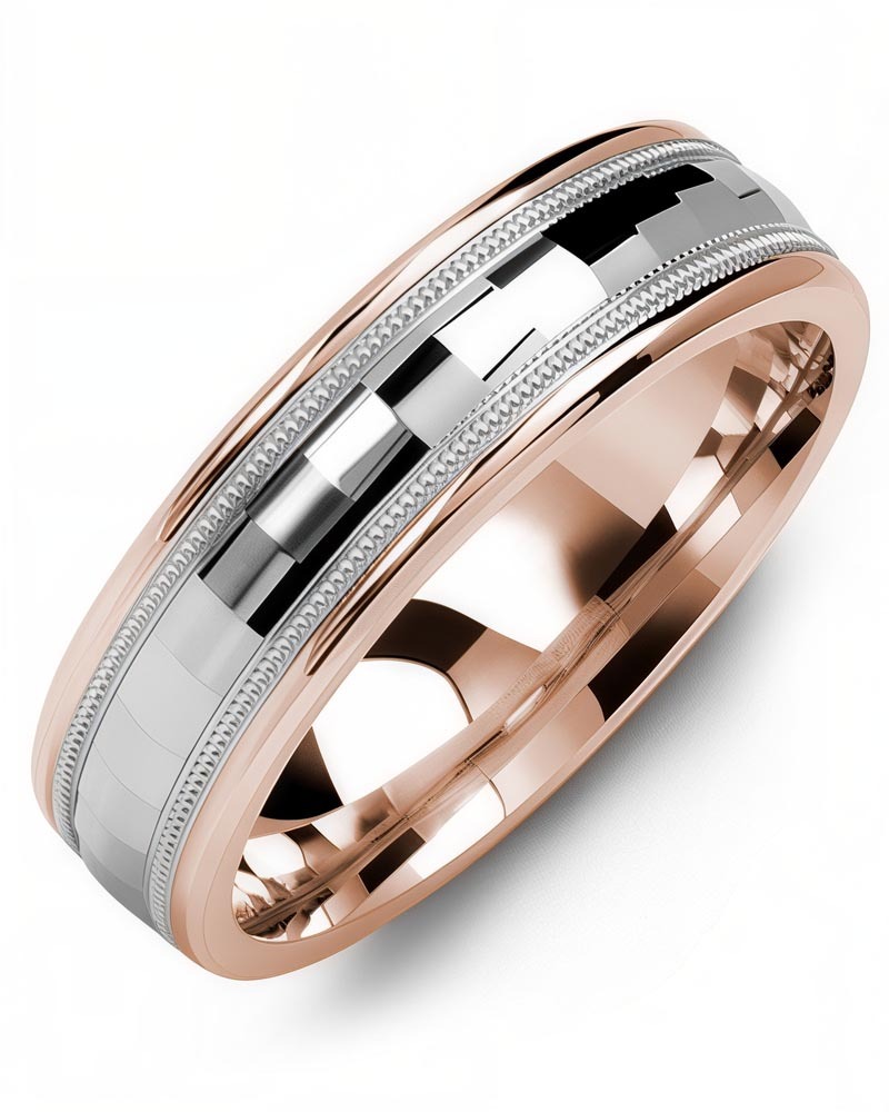Men's & Women's Rose Gold & White Gold Wedding Band