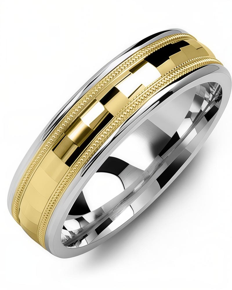 Men's & Women's White Gold & Yellow Gold Wedding Band