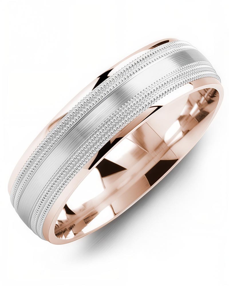 Men's & Women's Rose Gold & White Gold Wedding Band