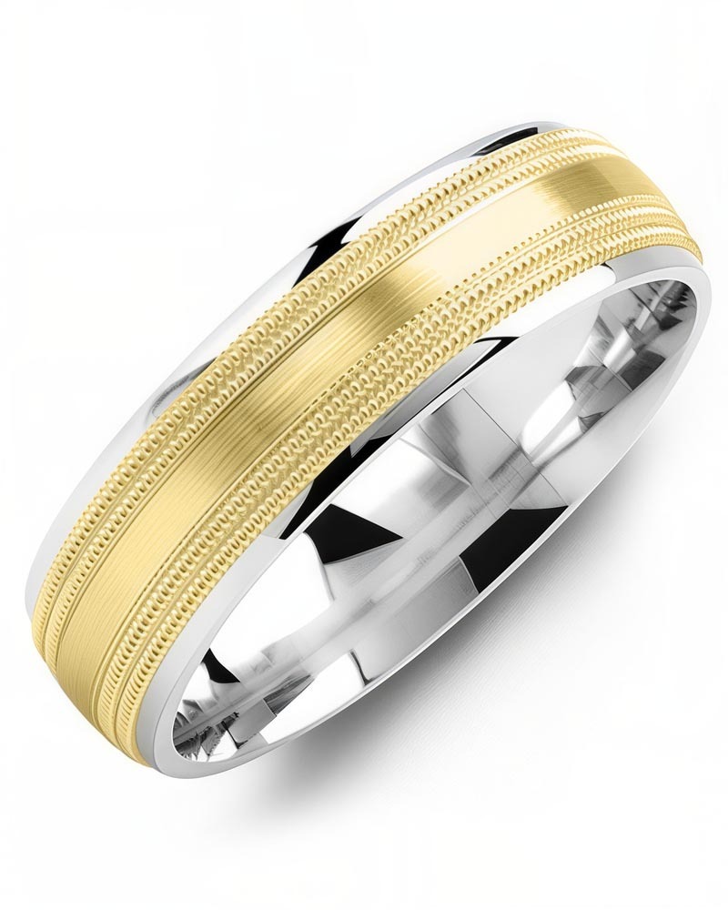 Men's & Women's White Gold & Yellow Gold Wedding Band