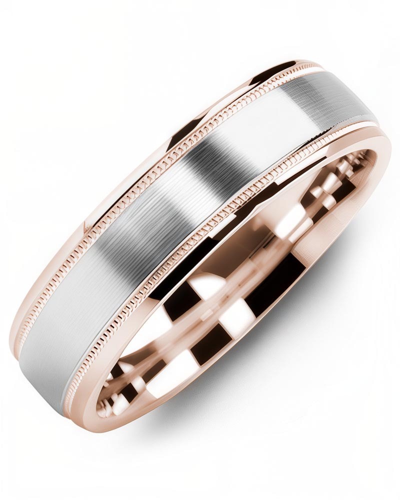Men's & Women's Rose Gold & White Gold Wedding Band