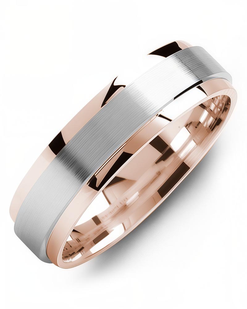 Men's & Women's Rose Gold & White Gold Wedding Band