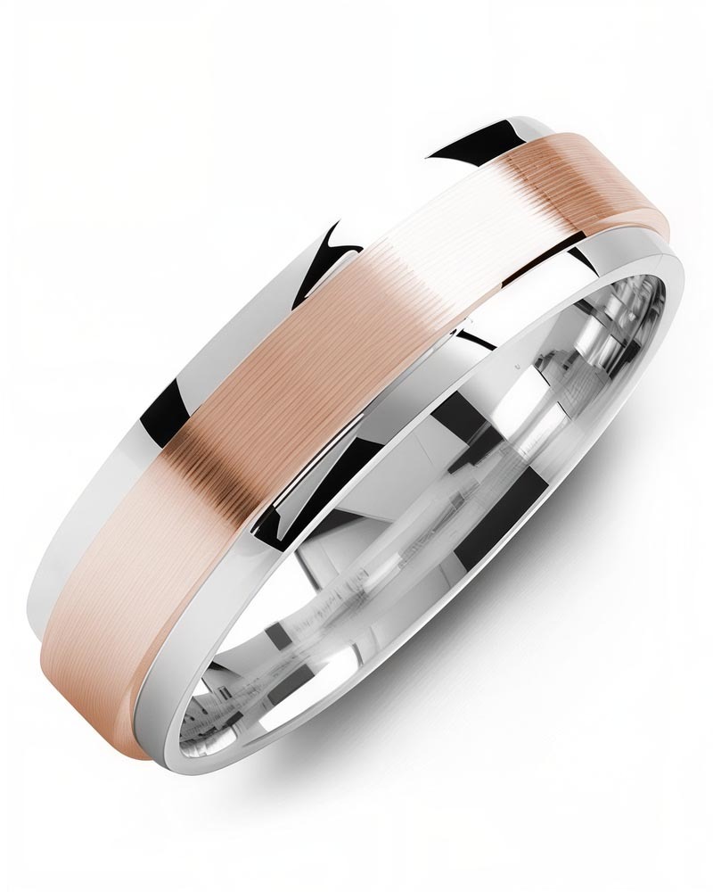 Men's & Women's White Gold & Rose Gold Wedding Band