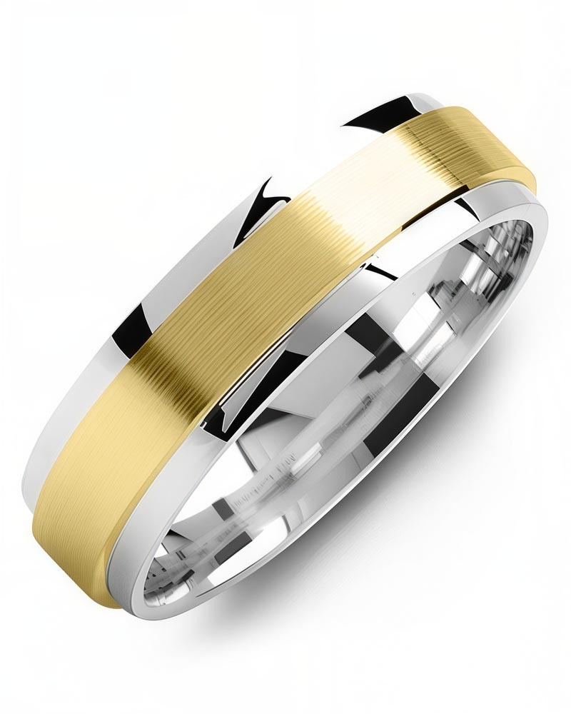 Men's & Women's White Gold & Yellow Gold Wedding Band