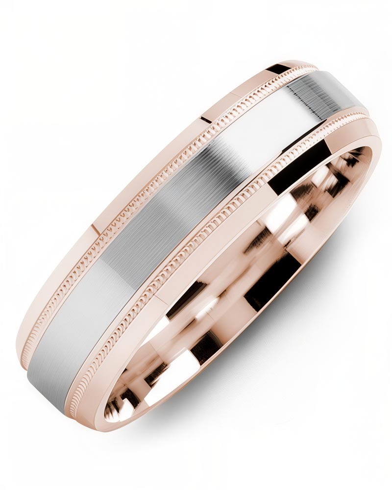 Men's & Women's Rose Gold & White Gold Wedding Band