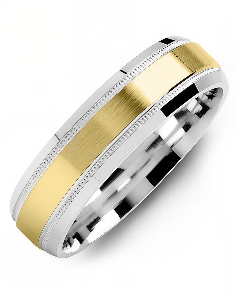 Men's & Women's White Gold & Yellow Gold Wedding Band