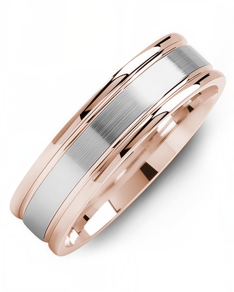 Men's & Women's Rose Gold & White Gold Wedding Band