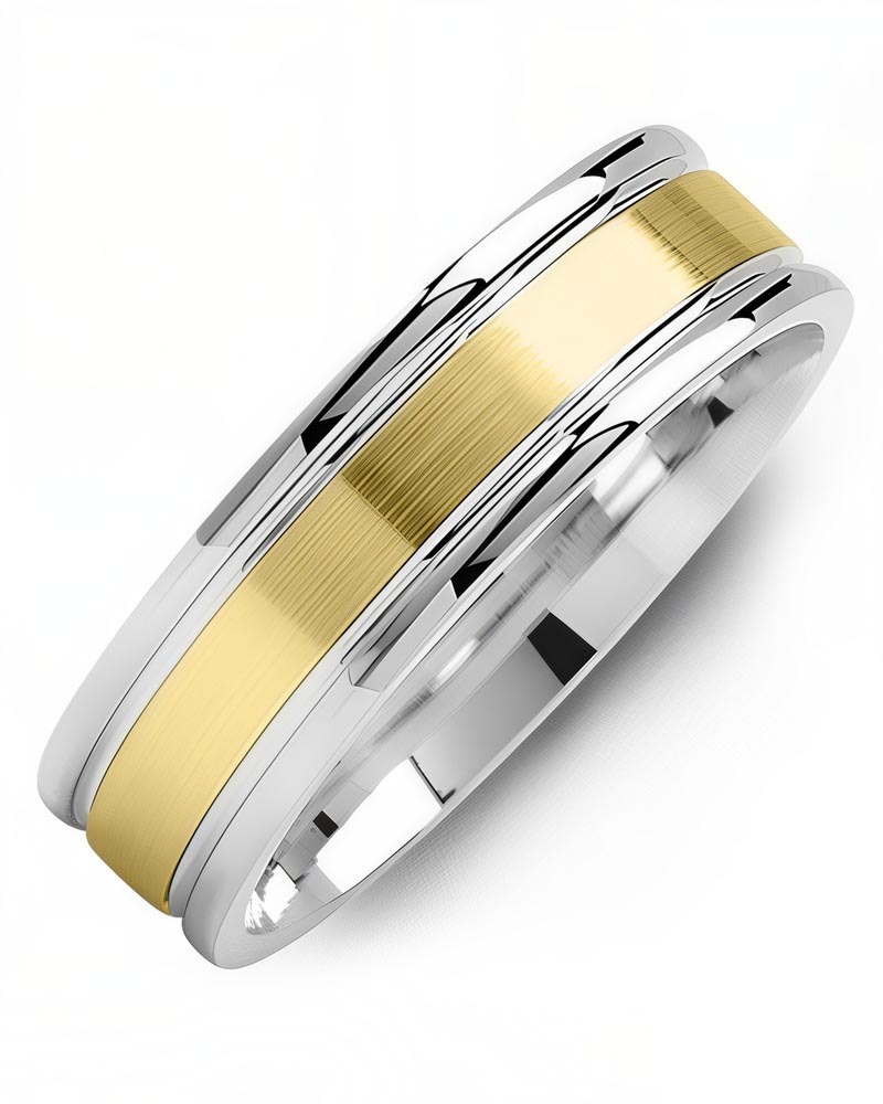 Men's & Women's White Gold & Yellow Gold Wedding Band