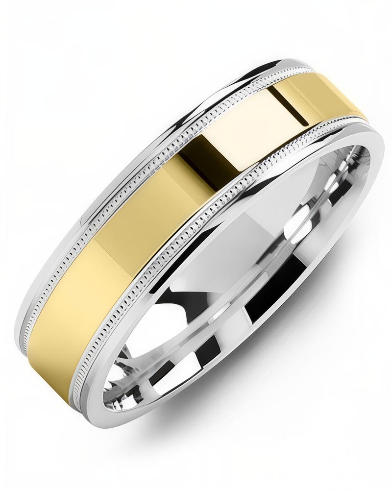 Men's & Women's White Gold & Yellow Gold Wedding Band