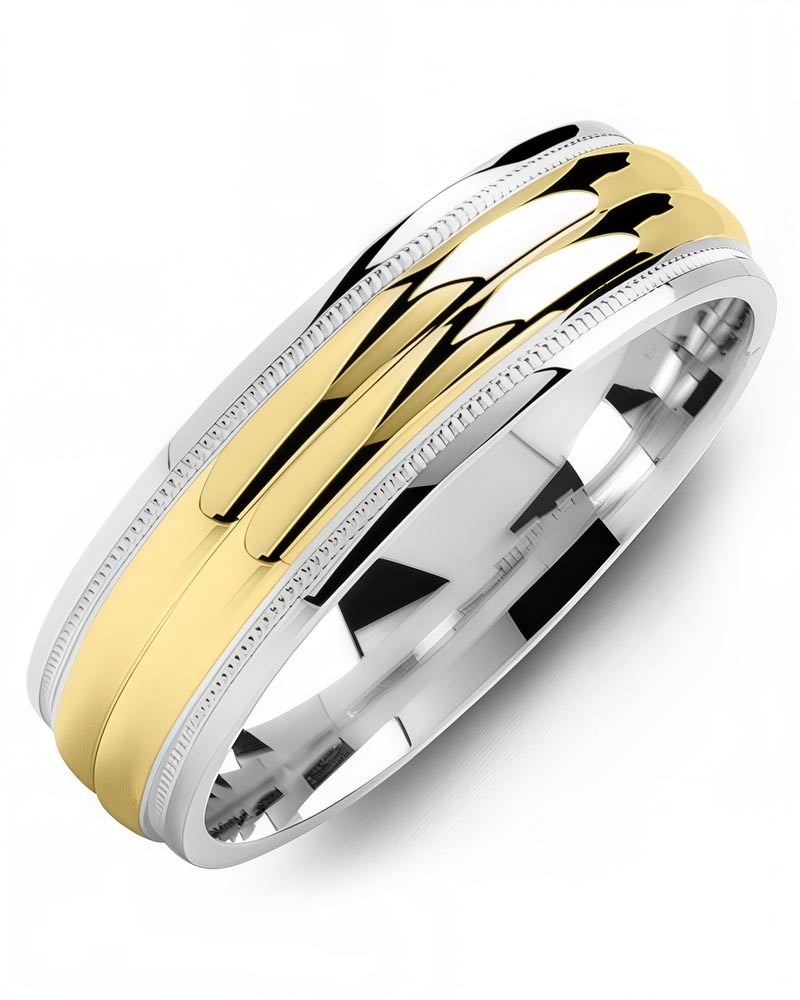 Men's & Women's White Gold & Yellow Gold Wedding Band
