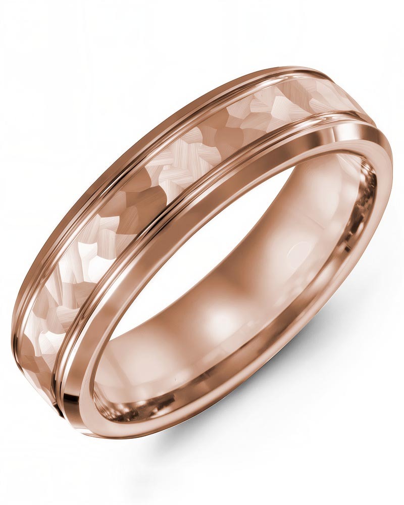 Men's & Women's Rose Gold Wedding Band from MADANI Rings. Wedding bands, fashion rings, promise rings, made of Tungsten, Ceramic, Cobalt, and Gold. View the collection at madanirings.com