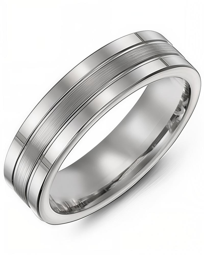 Men's & Women's White Gold Wedding Band from MADANI Rings. Wedding bands, fashion rings, promise rings, made of Tungsten, Ceramic, Cobalt, and Gold. View the collection at madanirings.com