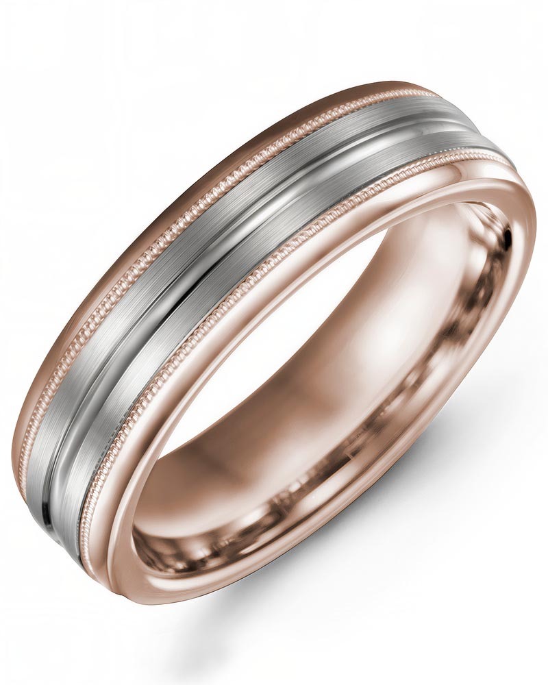 Men's & Women's Rose Gold & White Gold Wedding Band