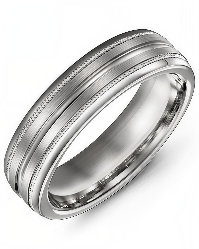 Men's & Women's White Gold & White Gold Wedding Band from MADANI Rings. Wedding bands, fashion rings, promise rings, made of Tungsten, Ceramic, Cobalt, and Gold. View the collection at madanirings.com