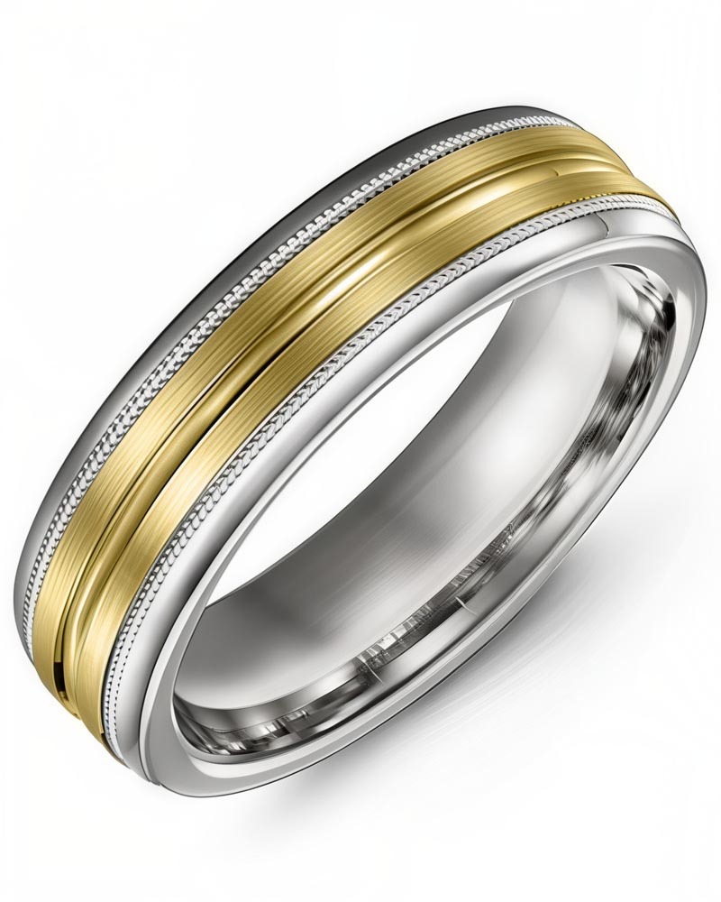 Men's & Women's White Gold & Yellow Gold Wedding Band
