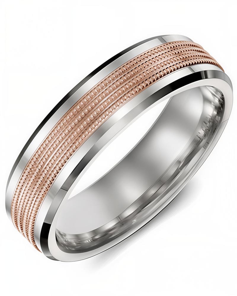 Men's & Women's White Gold & Rose Gold Wedding Band