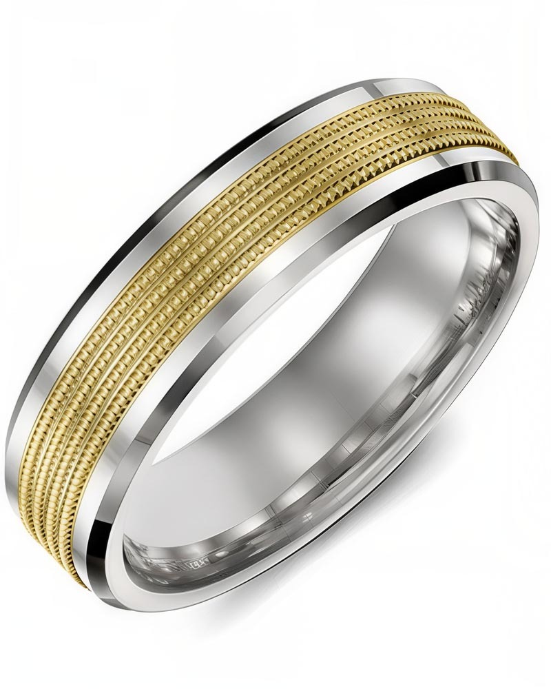 Men's & Women's White Gold & Yellow Gold Wedding Band
