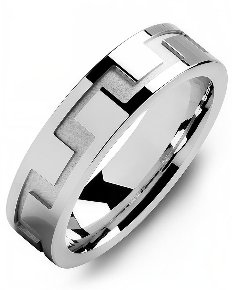 Men's & Women's White Gold Wedding Band from MADANI Rings. Wedding bands, fashion rings, promise rings, made of Tungsten, Ceramic, Cobalt, and Gold. View the collection at madanirings.com