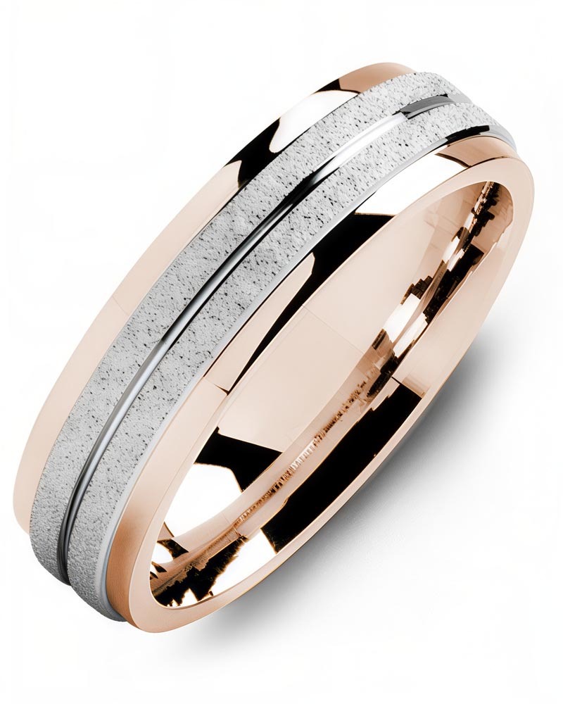 Men's & Women's Rose Gold & White Gold Wedding Band