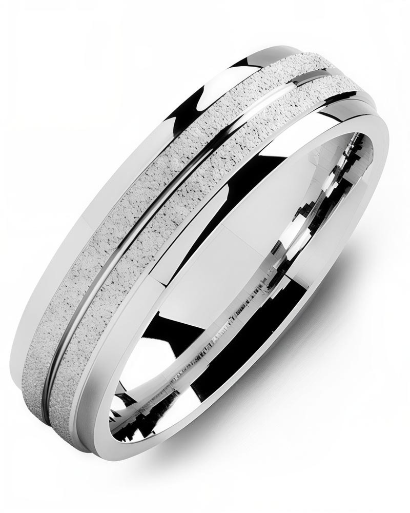 Men's & Women's White Gold & White Gold Wedding Band from MADANI Rings. Wedding bands, fashion rings, promise rings, made of Tungsten, Ceramic, Cobalt, and Gold. View the collection at madanirings.com
