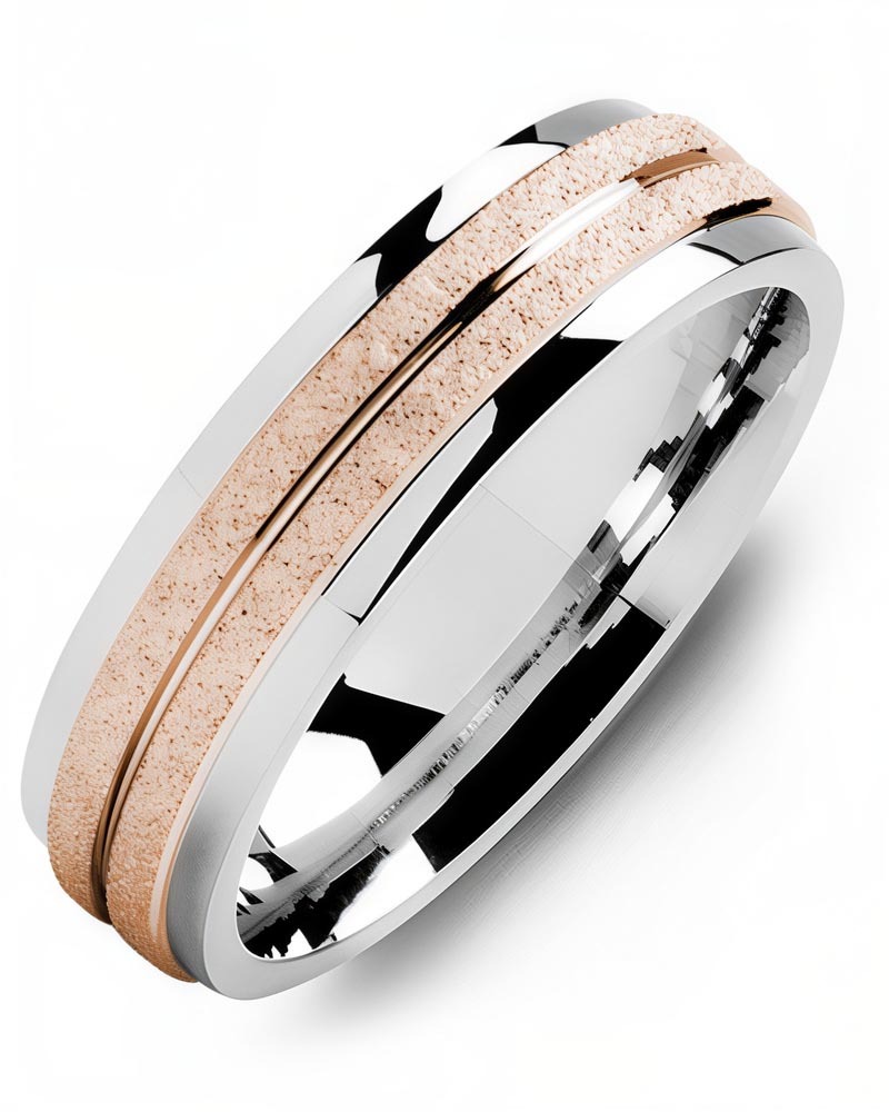 Men's & Women's White Gold & Rose Gold Wedding Band