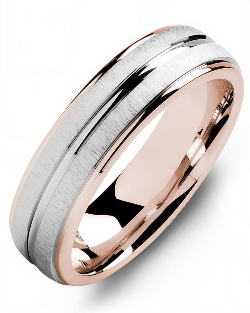 Men's & Women's Rose Gold & White Gold Wedding Band