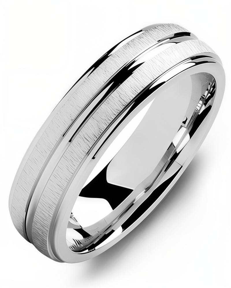 Men's & Women's White Gold & White Gold Wedding Band from MADANI Rings. Wedding bands, fashion rings, promise rings, made of Tungsten, Ceramic, Cobalt, and Gold. View the collection at madanirings.com