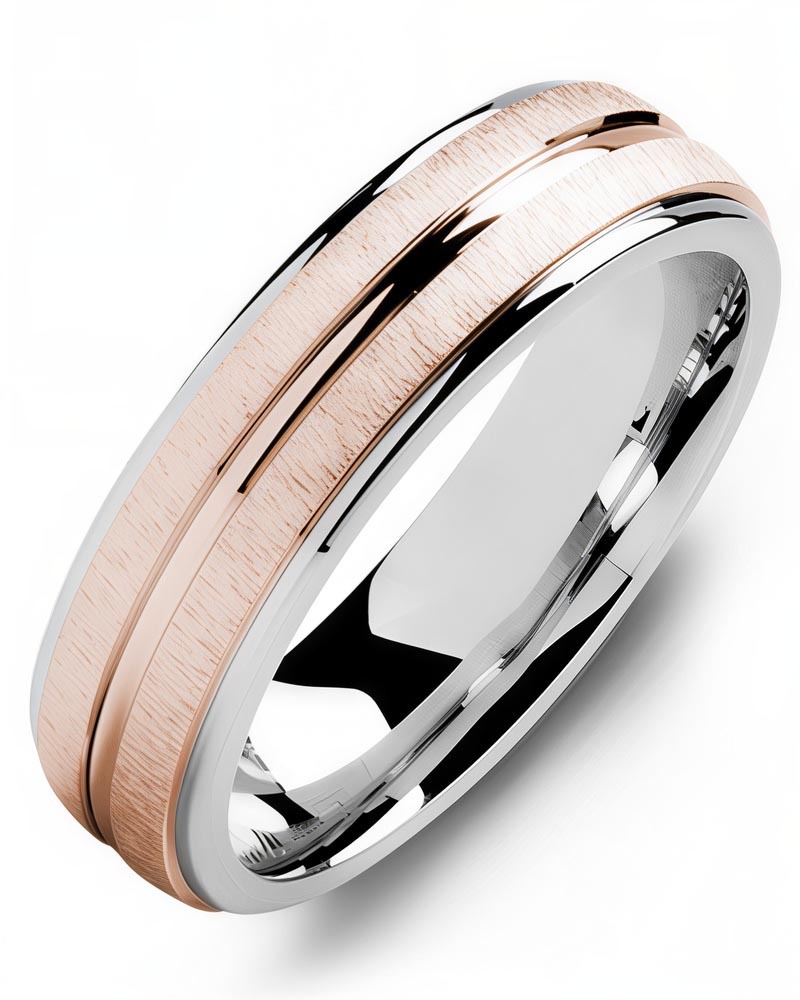Men's & Women's White Gold & Rose Gold Wedding Band