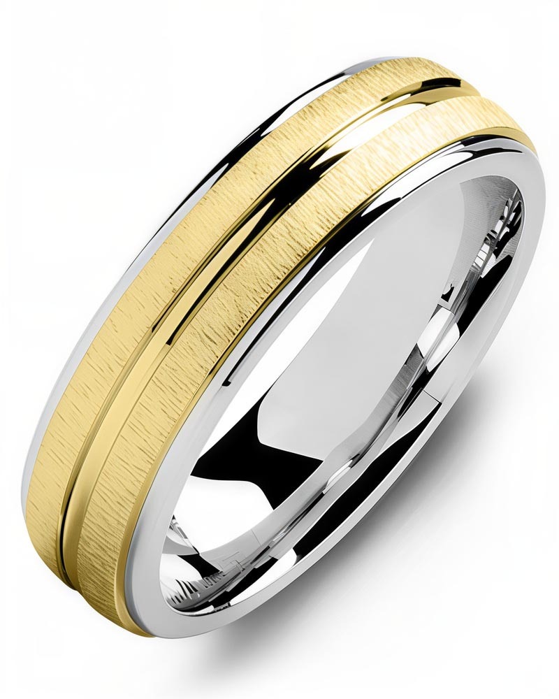 Men's & Women's White Gold & Yellow Gold Wedding Band