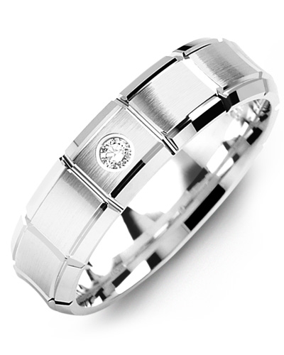 9mm Men & Ladies Tungsten Carbide Beveled W Vertical Grooves Wedding Band Ring 