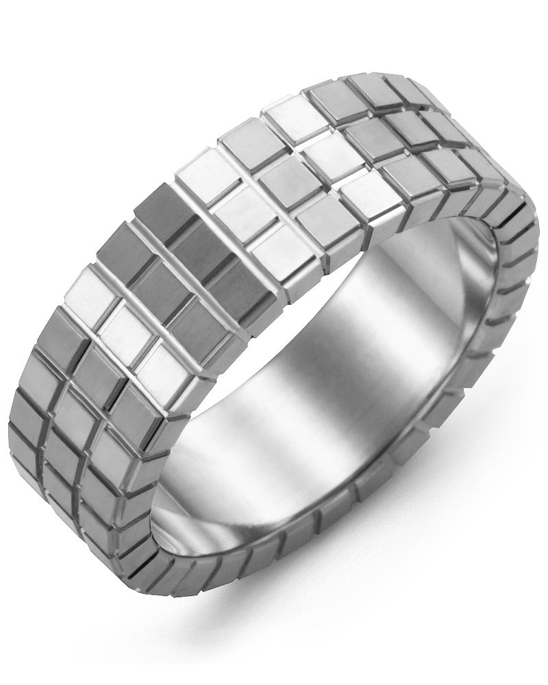 Men's & Women's White Gold Wedding Band from MADANI Rings. Wedding bands, fashion rings, promise rings, made of Tungsten, Ceramic, Cobalt, and Gold. View the collection at madanirings.com